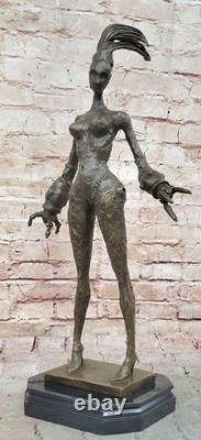 Sensuelle Bronze Marbre Statue Chair Femelle Signe Dali Sculpture Classique En