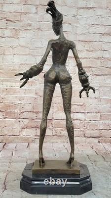 Sensuelle Bronze Marbre Statue Chair Femelle Signe Dali Sculpture Classique En