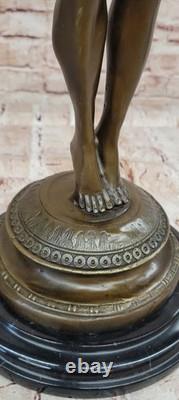 Signé A. A. Weinman, Sculpture En Bronze D'Icare Nu, Art Déco, Socle En Marbre