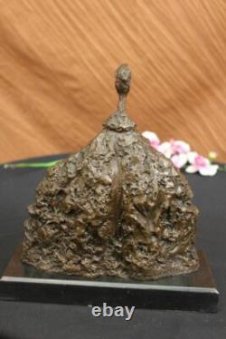 Signé Abstrait Art Moderne Mâle Bronze Sculpture Mi Siècle Marbre Art Figurine