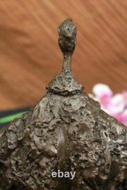 Signé Abstrait Art Moderne Mâle Bronze Sculpture Mi Siècle Marbre Art Figurine