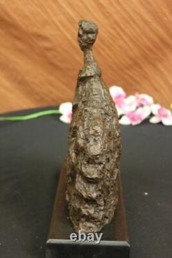 Signé Abstrait Art Moderne Mâle Bronze Sculpture Mi Siècle Marbre Art Figurine