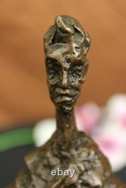 Signé Abstrait Art Moderne Mâle Bronze Sculpture Mi Siècle Marbre Figurine Nr