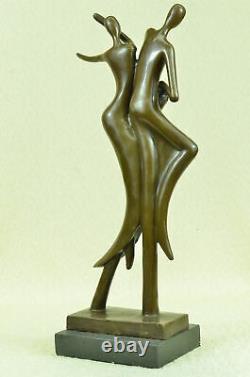 Signé Abstrait Doit We Dance Bronze Sculpture Par Milo Marbre Base Figurine Art