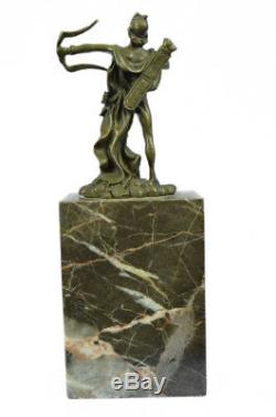 Signé Apollo Bronze Sculpture Figurine Statue Marbre Base Figurine Art Nouveau