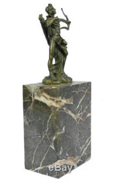 Signé Apollo Bronze Sculpture Figurine Statue Marbre Base Figurine Art Nouveau