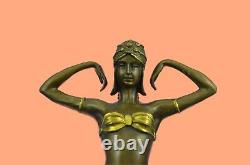 Signé Art Déco Chiparus Ventre Danseuse Marbre Affaire Bronze Sculpture Statue