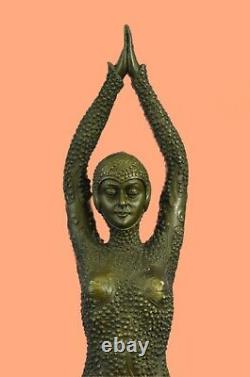 Signé Bronze Sculpture Rare Art Déco Chiparus Statue Marbre Base Bust Deal