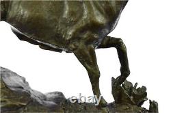 Signé Bronze Villanis Buck Mâle Renne Chasse Cerf Sculpture Marbre Base Figurine
