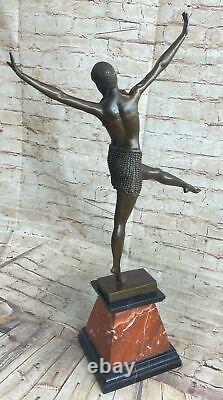 Signé Charmant Gypsy Dancer Bronze Marbre Statue Sculpture Figurine Mode Nr