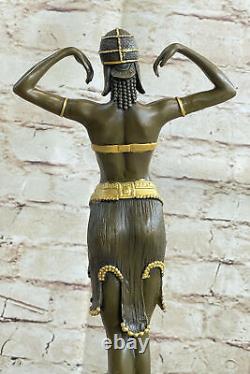 Signé Chiparus Charmant Dancer Bronze Marbre Statue Sculpture 19 Grand Bust