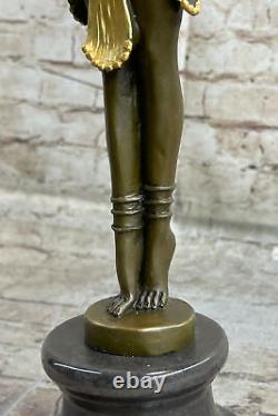 Signé Chiparus Charmant Dancer Bronze Marbre Statue Sculpture 19 Grand Bust