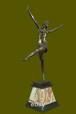 Signé Chiparus Charmant Danseuse Bronze Marbre Statue Sculpture 24 Figurine