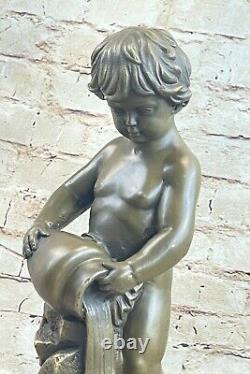 Signe M. LOPEZ Chair Garçon Bronze Sculpture Statue Art Déco Marbre Base Solde