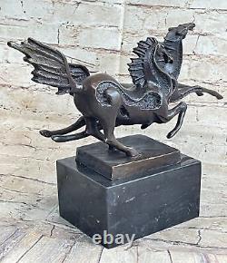 Signé Milo Deux Course Chevaux Marbre Base Figurine Art Bronze Sculpture