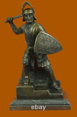 Signé Original Kamiko Japonais Samouraï Guerrier Bronze Marbre Sculpture Lourd