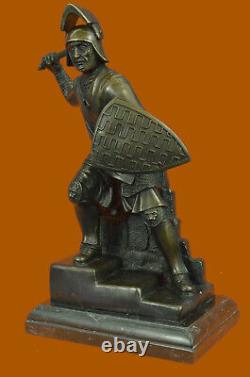 Signé Original Kamiko Japonais Samouraï Guerrier Bronze Marbre Sculpture Lourd