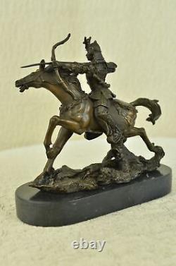 Signé Original Kamiko Japonais Samurai Warrior Bronze Marbre Sculpture Heavy