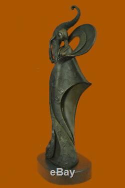 Signé Original Kassin Un Hommage Pour Erte Bronze Sculpture Marbre Figurine Déco