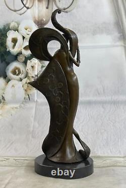Signé Original Kassin Un Tribute Pour Erte Bronze Sculpture Marbre Décor