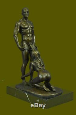 Signé Original Mavchi Oral Pleasure Masterpiece Bronze Sculpture Marbre Statue