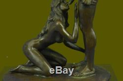 Signé Original Mavchi Oral Pleasure Masterpiece Bronze Sculpture Marbre Statue
