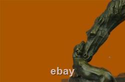 Signé Original Milo Chien Et Un Cheval Amitié Bronze Sculpture Marbre Statue