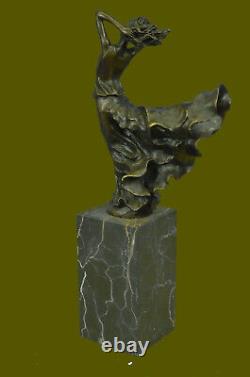 Signé Original Sexy Milo Femme Avec Flair Bronze Sculpture Marbre Base Décor Nr