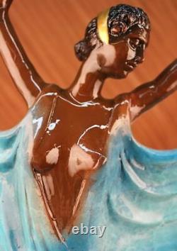 Signé Original Tango Dancer Patine Bronze Marbre Base Sculpture Fonte Solde