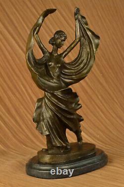 Signé Original Tango Dancer Spéciale Patine Bronze Marbre Base Sculpture Décor