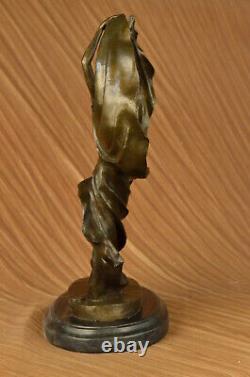 Signé Original Tango Danseuse Spécial Patine Bronze Marbre Base Sculpture Statue