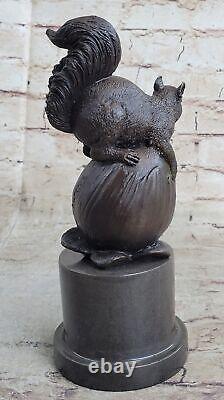 Signe Paurtrot Écureuil Bronze Marbre Sculpture Vintage Statue Figurine Cadeau