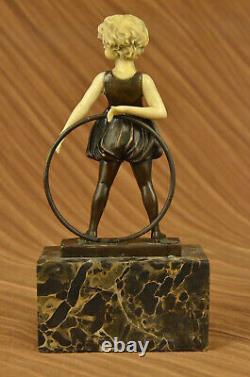 Signé Preiss Innocence Jeune Fille Bronze-Bone Marbre Sculpture Hot Fonte Figure