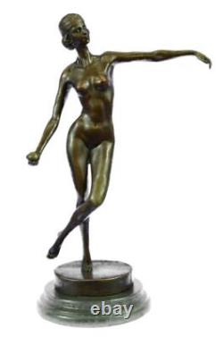 Signe Russe Artiste Tourgueneff Chair Fille Bronze Statue Marbre Base Nr