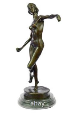 Signe Russe Artiste Tourgueneff Chair Fille Bronze Statue Marbre Base Nr