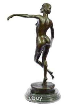 Signe Russe Artiste Tourgueneff Chair Fille Bronze Statue Marbre Base Nr