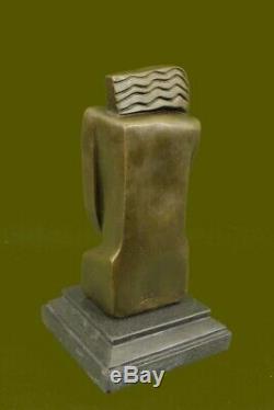 Signé Salvador Dali Abstrait Femme Bronze Marbre Base Figurine Fonte Figurine