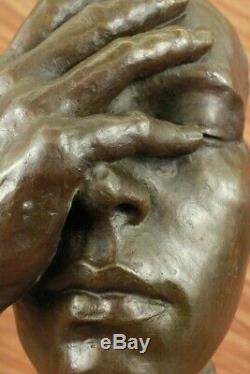 Signé Salvador Dali Titre Shame Sur Me Bronze Sculpture Abstrait Marbre Artwork