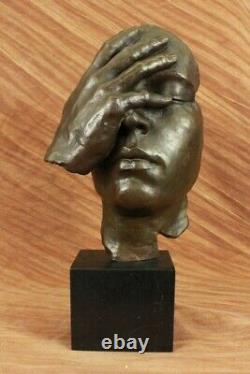 Signé Salvador Dali Titre Shame Sur Me Bronze Sculpture Abstrait Marbre Figurine