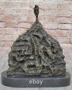 Signée Abstrait Art Moderne Mâle Bronze Sculpture Mi Siècle Marbre Figurine Nr