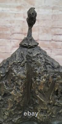 Signée Abstrait Art Moderne Mâle Bronze Sculpture Mi Siècle Marbre Figurine Nr
