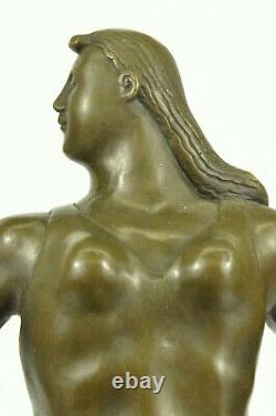 Signée Abstrait Prima Ballerine Après Botero Bronze Marbre Sculpture Figurine