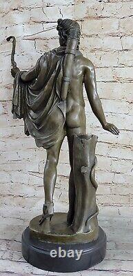 Signée Apollo Bronze Sculpture Statue Figurine Marbre Chair Figurine Art