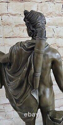 Signée Apollo Bronze Sculpture Statue Figurine Marbre Chair Figurine Art