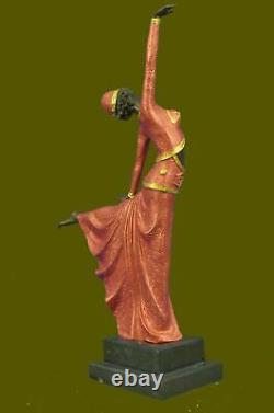 Signée Art Déco Chiparus Ventre Danseuse Bronze Marbre Sculpture Statue Figurine