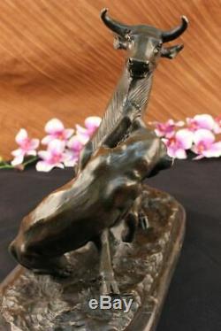 Signée Barye Panthère Attaquant Giselle Marbre Sculpture Statue Bronze Deco