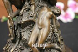 Signée Bologne Zeus Avec Nymphes Et Aigle Bronze Sculpture Statue Marbre Figure