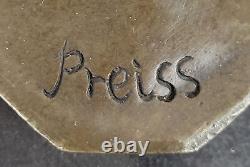 Signée Bronze Érotique Sculpture Art Déco Chair Figurine Statue Marbre Base