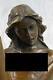 Signée Bronze Sculpture Art Déco Érotique Nu Sexe Statue Sur Marbre Socle Lrge
