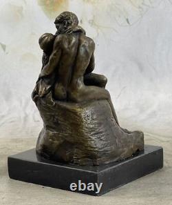 Signée Bronze Sculpture Français Rodin The Bisou Classique Statue Sur Marbre